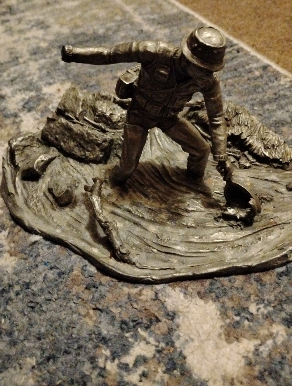 Pewter Figurine First Strike At Waters Edge Sculpture